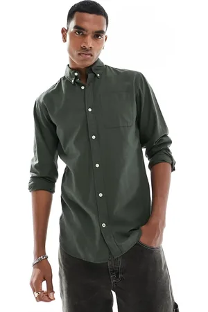 JACK & JONES Oversized oxford shirt in khaki