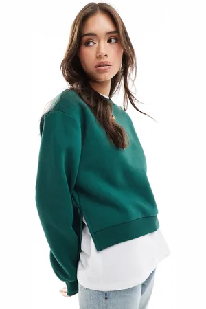ASOS Stepped hem sweat in forest