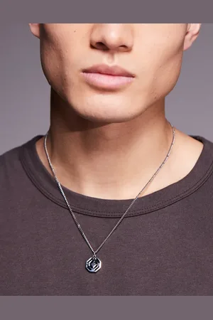 ASOS Waterproof stainless steel necklace with compass pendant in burnished tone