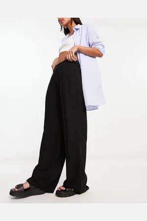 ASOS Wide leg dad pants with linen in