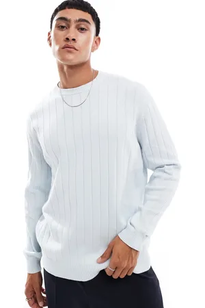 ASOS Relaxed knitted wide rib sweater in light