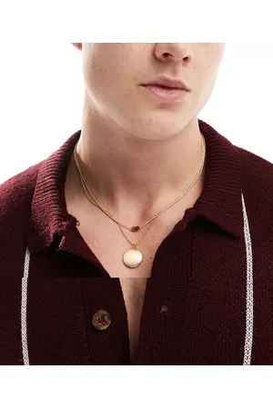 ASOS 2 pack necklace set with locket in brushed tone