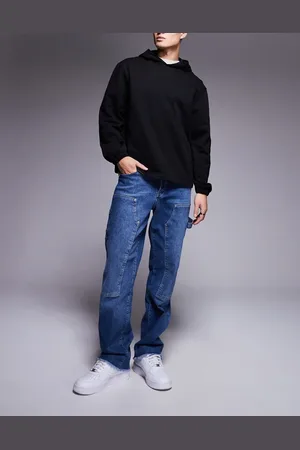 Sixth June Carpenter wide leg jeans in dark denim