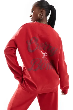 The Frolic Exclusive Cherry Bomb back print sweatshirt in - part of a set