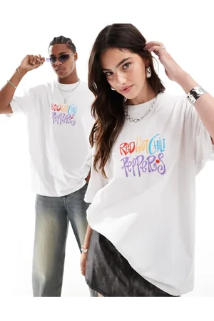 ASOS Unisex oversized band t-shirt with Red Hot Chili Peppers prints in