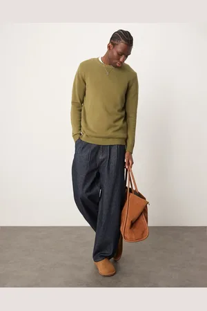 ASOS Midweight knit sweater in khaki