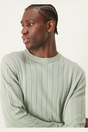 ASOS Relaxed knit wide rib sweater in light