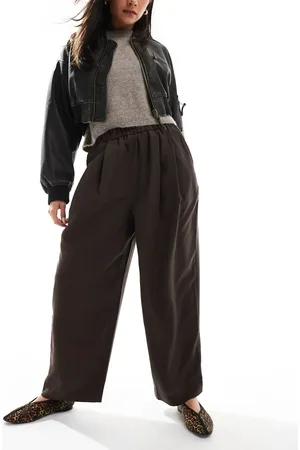 ASOS Premium casual pull-on pants with pleat detail in