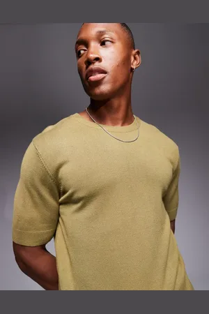 ASOS Knitted t-shirt in khaki - part of a set