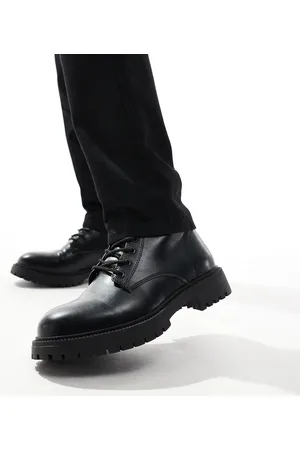 Pull&bear lace up boots in black best sale