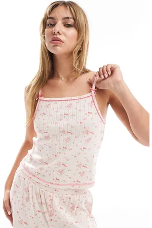 ASOS Mix & match ditsy bow print pointelle cami in