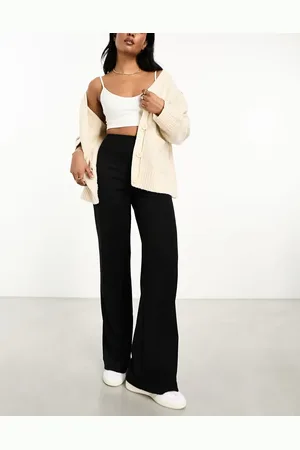ASOS Wide leg heavyweight rib pants in