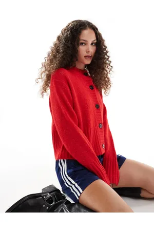 COLLUSION Fluffy textured crew neck cardigan in