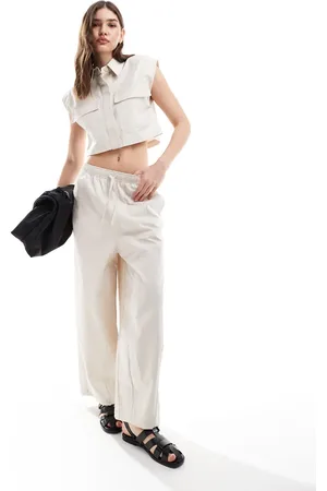 ASOS Pull-on barrel pants in stone - part of a set