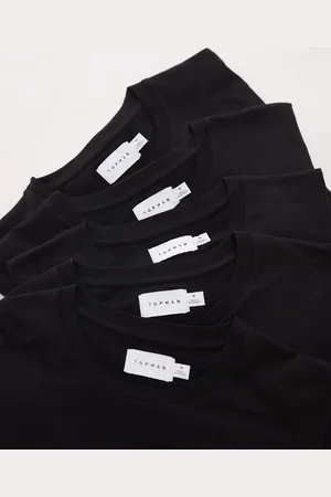 Topman 5-pack regular fit T-shirts in