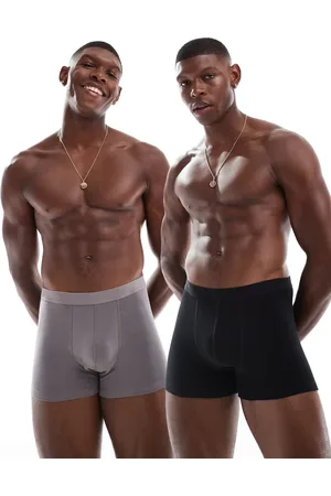 ASOS 2 pack trunks in black and charcoal