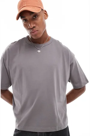 ASOS Essential heavyweight oversized boxy T-shirt in charcoal