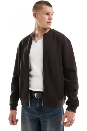 ASOS Oversized waffle cardigan in dark