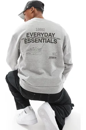 ASOS Oversized sweatshirt with back print in heather