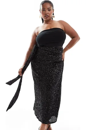 Never Fully Dressed Jaspre sequin wrap maxi skirt in