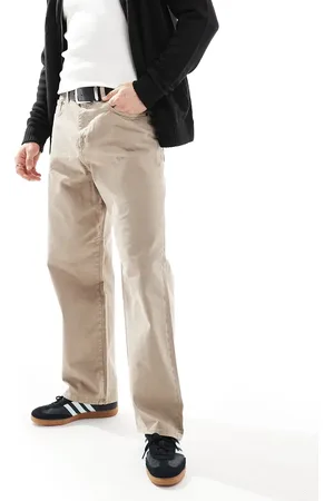 JACK & JONES Alex baggy fit twill pants in beige