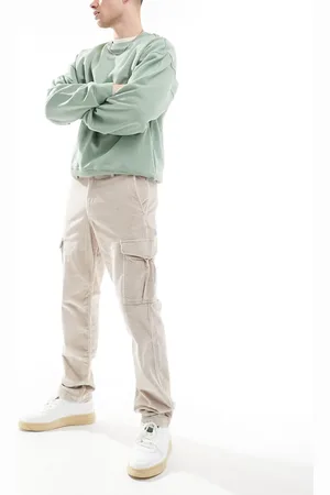 JACK & JONES Loose fit cord cargo pants in light beige