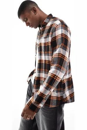JACK & JONES Brushed check shirt in & red