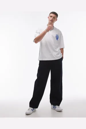 Topman Wide leg cord trousers in