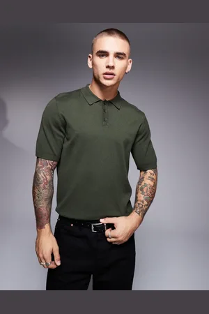 ASOS Knitted polo in dark - part of a set