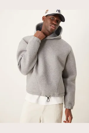 ASOS Premium boxy oversized scuba felt hoodie in heather
