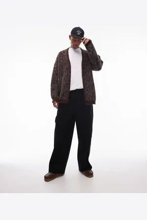 Topman Wide leg cord trousers in