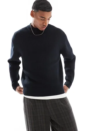 Pull&Bear Fisherman knit sweater in