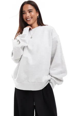 ASOS Heavyweight oversized sweatshirt in heathered ice