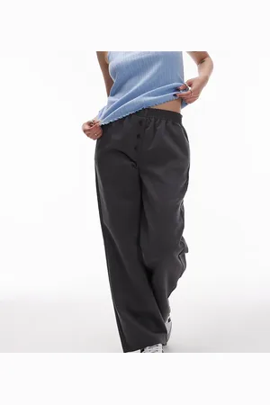 Topshop Basic button down sweatpants in charcoal