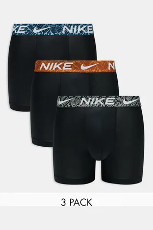 Nike Essential Microfiber 3 pack boxer briefs with colored waistbands in blue/orange/gray