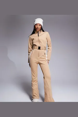 ASOS Petite Ski soft shell water repellent insulated ski suit in caramel