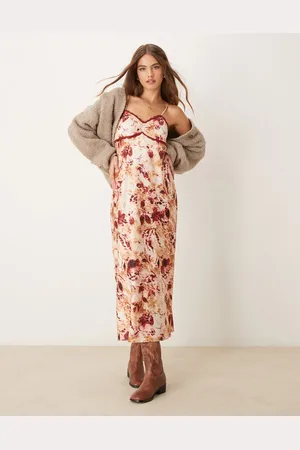Miss Selfridge Maxi slip dress in animal print