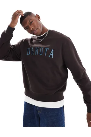 ASOS Boxy oversized sweatshirt with satin chest embroidery in