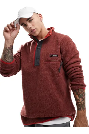 Columbia Helvetia II half snap fleece in burgundy