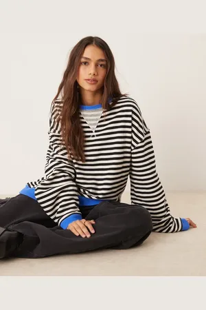 Free People Cuff detail striped crew neck in