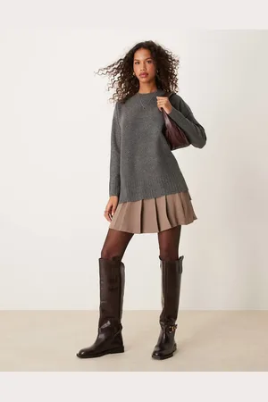 Free People Oversized round neck sweater in dark