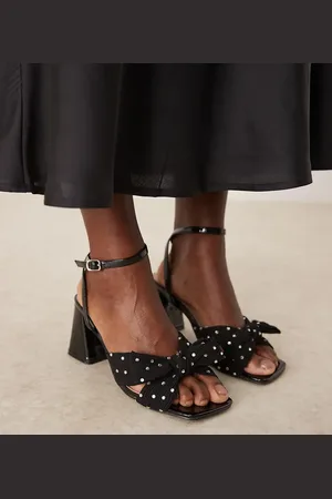 Glamorous Exclusive mid heel sandals with embellished bow in