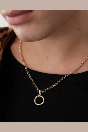 FADED FUTURE Hammered circle necklace in
