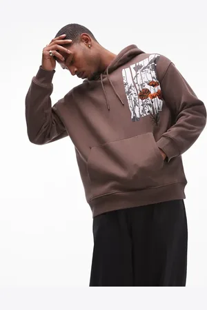 Topman Oversized fit hoodie with floral patch print and embroidery in