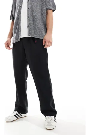 Gramicci Wool relaxed pleated pants in charcoal