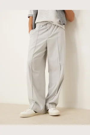 ASOS Pull-on smart wide leg pants in light pinstripe