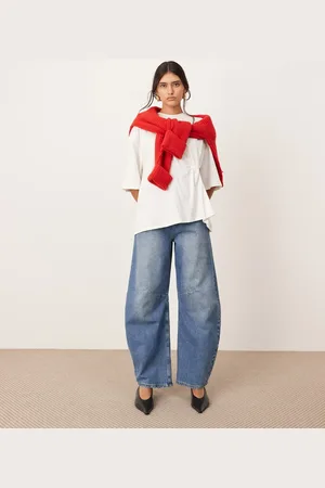 ASOS Sydney denim barrel leg high waist jean in vintage blue