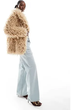 EVER NEW Faux fur coat in beige