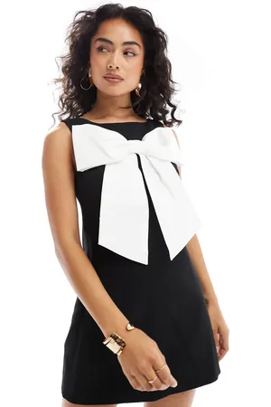EVER NEW Color block bow detail mini dress in