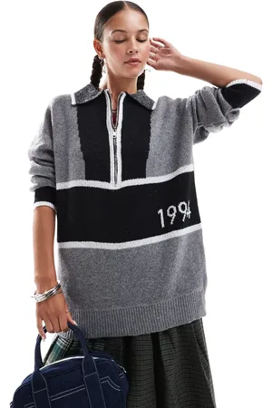 Daisy Street Half zip vintage sport knit sweater